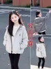 Chaqueta con Capucha de Doble Cara para Niñas 2026 Nueva Primavera y Otoño Estilo Coreano Casual Corta Moda Versátil Superior
