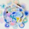 56 Pegatinas Transparentes de PET de Acuarela Soñadora de Cielo Estrellado Transfronterizas, Pequeñas, Frescas, Creativas, Impermeables, Decorativas, por Lote