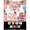 Decoración de Cumpleaños con Tablero KT de Hello Kitty, Set de Lluvia de Globos para Niños Bebés de 4 Años, Decoración de Escena de Fiesta de Gato KT de 5 Años