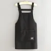 Bata de Lona Repelente al Agua, Delantal para Cocina Casera, Delantal de Cocina, Ropa de Trabajo para Adultos de Manga Larga Estampada Especial para Catering