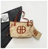 2026 Estampa de Letras Novo Estilo Simples Casual Textura Grande Capacidade Conjunto de Duas Peças Bolsa de Ombro Bolsa Tote de Axila Bolsa Feminina