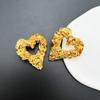 Pendientes de acero de titanio de moda creativa de personalidad de nicho europeo y americano chapados en oro de 18k amor atmósfera de lava pendientes de alto sentido
