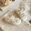 Sapatos de Princesa com Solado Macio e Strass para Meninas 2026 Sandálias Abertas Vazadas de Renda com Laço para Primavera/Verão Calçados de Praia