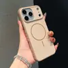 Color de Contraste Sensación de Piel Adecuado para Funda de Teléfono Móvil Apple 17Promax Tira Antideslizante Mate Funda Suave Anticaídas Magnética Iphone16