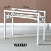 Prateleira dobrável, suporte de mesa simples, prateleira de metal, suporte de mesa, pernas de mesa simples, suporte de mesa, prateleira de armazenamento quadrada de ferro forjado