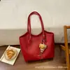 Bolsa de Commuter Retro Maillard de Gran Capacidad para Mujer 2026 Nueva Bolsa de Boda Roja de Alta Gama Bolsa Tote