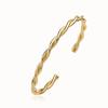 Australia Europa Antigua y América Venta Caliente Moda Simple Pulsera Retorcida Chapada en Cobre Oro Real Pulsera Versátil de Gama Alta Nicho INS para Mujer Nueva