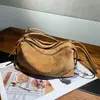 Bolso de Hombro de Gamuza Esmerilada 2026 Nuevo Estilo Bolso de Cuero Genuino para Mujer Retro Elegante Versátil Bolso Almohada Bolso Cruzado para Mujer