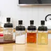 Botella de Condimento a Prueba de Humedad Botella de Vidrio para Condimentos de Cocina Frasco de Condimentos para el Hogar Botella con Brocha para Aceite de Uso Múltiple Juego Combinado de Botellas de Condimentos