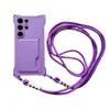 La funda para teléfono móvil de dos cuerdas con hebilla del mismo color y tarjetero lateral es adecuada para Samsung S24ULTRA cordón S23FE tarjetero A14/A34