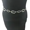 Cadena de Cintura para Vestido Estilo Europeo y Americano Accesorio Simple Cadena Metálica Lisa Irregular Cinturón Cadena para Pantalones de Mujer Cadena de Cintura de Moda