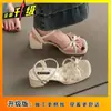 Tacones Altos Romanos Franceses de Punta Abierta para Mujer Verano 2026 Nuevos Sandalias Versátiles de Moda Impresionantes de Una Correa para Mujer