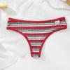 Tamanho grande fio dental menina cintura baixa camiseta sexy rosca contraste cueca algodão fio dental sexy para meninas