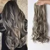Extensões de cabelo com ondas grandes europeias e americanas para comércio exterior, 16 presilhas, conjunto de 7 peças, extensões de cabelo longas e cacheadas