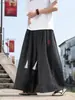 Nuevos pantalones de traje Tang estilo chino para hombre, 8XL, cálidos, talla grande, pantalones falda de pierna ancha bordados estilo chino, pantalones largos Hanfu sueltos y fluidos