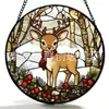 Enfeite de Vidro Colorido de Alce de Natal para Pendurar Decoração de Vidro Pendurada para Casa Decoração de Janela Apanhador de Sol para Jardim