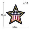 Sello de Bordado por Computadora Estrella de Cinco Puntas Transfronterizo de Comercio Exterior Parche de Tela Bordado con Hilo Dorado y Plateado Parche Decorativo para Ropa Chaqueta Insignia