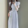 Vestido Francês com Manga Bufante Feminino Verão 2026 Novo Design Único Lindo Verão Absolutamente Deslumbrante Vestido Longo