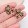 Mistura de 20 Pingentes Bronze Retrô Gatinho Fofo Animal Artificial Pingentes de Liga Garra de Gato Acessórios para Joias DIY