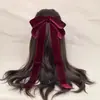 Pinza para el pelo de terciopelo retro coreana para mujer 2025 Nuevo estilo Accesorios para el pelo de lazo negro de alta gama Pinza de resorte de temperamento elegante