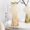 Design original alta qualidade pontos coloridos amarelo leite vidro antigo feito à mão vaso flor arranjo de flores ornamentos