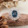 Anillo de Citrino Amarillo Natural Amatista Topacio para Mujer Transmisión en Vivo Xiaohongshu Douyin Joyería de Piedras Preciosas Color Plata S925 Venta al por Mayor