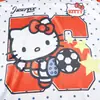 Camiseta de Manga Corta con Estampado de Hello Kitty de Dibujos Animados para Niños, Estilo Verano, Holgada y Transpirable, Marca de Moda Americana High Street, Camiseta Escote en V Color Block