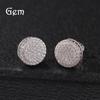 Pendientes de botón redondos de doble capa S925 de hip hop europeo y americano, diseño simple, pendientes de botón de moda para hombre y mujer, mismo estilo, suministro directo de fábrica
