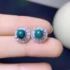 Aretes de Ópalo Negro Multicolor Natural Están Llenos de Fuego Color Piedra Principal 6mm Plata de Ley 925 Incrustación de Precisión