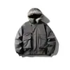 Roupas Masculinas North Boundary Marca Americana Moderna Inverno 2025 Nova Jaqueta de Penas com Capuz e Gola de Pelo Removível Jaqueta Masculina 90 Veludo