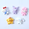 Guantes de Dibujos Animados de Cinco Dedos con Forro de Felpa para Niños, Funda para Teléfono de Pegamento Cremoso DIY Kuromi, Accesorios de Resina Hechos a Mano