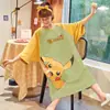 Pijama de Manga Corta de Verano para Mujer Nuevo Holgado Talla Grande Hermana Gordita Camisón Pijama de Dibujos Animados Ropa de Casa