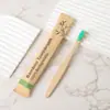Cepillos de Dientes de Bambú Transfronterizos para Adultos, Cepillos de Dientes de Bambú Planos con Cerdas Suaves, Bolsas de Papel Kraft Biodegradables, Cepillos de Dientes de Colores con Cerdas Suaves
