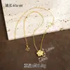 Novo Estilo Chinês Antigo Colar de Areia Dourada Anel de Flor de Zircônio Brincos de Tarraxa suit Joias de Luxo Leve Sem Descoloração a Longo Prazo