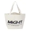Bolsa Tote de Lona Preguiçosa Estilo Japonês, Bolsa de Ombro Grande e Simples Artística Estilo Coreano para Estudantes, Personalizável
