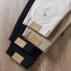 Pantalones de Pierna Recta Finos de Verano Europeo Algodón de Sarga Elástico Suave y Transpirable Pantalones Casuales de Negocios para Hombre de Gama Alta Lavados