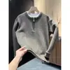 Suéter casual Harajuku de estilo japonés artístico, imitación de dos piezas para hombre, chaqueta de punto casual, jersey base para otoño e invierno