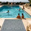 Venta Directa de Fábrica Esterilla Rayada Jacquard de Paja de Plástico, Fácil de Limpiar, Antienvejecimiento, Adecuada para Patio, Piscina, Terraza, Alfombra de Exterior