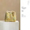 Bolsa de armazenamento de algodão e linho trançado espesso, bolsa para guardar bule de chá, bolsa de tecido portátil estilo chinês e resistente a quedas, adequada para um bule e quatro xícaras de chá