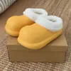 Pantuflas de Algodón Cerradas con Forro de Felpa para Mujer, Para Uso Interior/Exterior en Invierno, Modernas, Casuales, Antideslizantes, Impermeables, de Suela Gruesa, Zapatos de Algodón Calientes para el Hogar