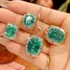 2026 New Product Zhuang Shengsheng Jewelry Simulated Bird's Nest Cut Para Green Ornament Light Luxury High-End Set 12*16-10*12