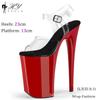 23cm moda europeia e americana sexy hate sky high tubo de aço sapatos de dança novo modelo apresenta treinamento passarela sandálias de salto alto mulheres