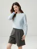 Suéter de punto de cachemira 100% pura para mujer, cuello redondo, hombro regular, grosor doble de 7 hilos, estilo simple, versátil, capa base