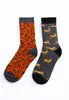 Calcetines de Algodón para Hombre con Múltiples Logos, Calcetines para Pie Izquierdo y Derecho, Estampados de Animales, Hechos a Mano, Sin Costuras, Antideslizantes