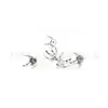 Montura de Pendiente Redonda de Aleación de Titanio F136 con Base Curva de Cuatro Garras, Base para Piercing Labial, Montura de Copa para Accesorios de Joyería de Circonita