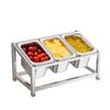1/9 Porta-Temperos Inclinado de Linha Única com 3 Compartimentos e Tampa para Chá de Leite, Geleia e Pó de Frutas