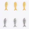 Venda Quente Transfronteiriça Yiwu Acessórios Liga de Zinco DIY Acessórios para Joias Dourado Brilhante Prata Brilhante Acessórios Pingente de Colar Pingente Formato de Peixe