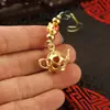 Llavero de tetera mini con forma de corazón de latón, diseño original, correa para teléfono tejida a mano, cordón para llaves, accesorio para llave de coche