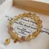 Pulsera de Cristal Artificial Amarillo Torre de Cristal Citrino Marca Nafo Diseño Nicho Pulsera Fresca y Dulce para Mujer