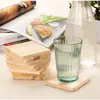 Posavasos de Madera Creativo Posavasos para Mesa de Comedor de Madera Posavasos para Cuenco/Plato Alfombrilla de Cocina de Madera con Aislamiento Térmico Posavasos para Juego de Té Kung Fu de Madera Japonés